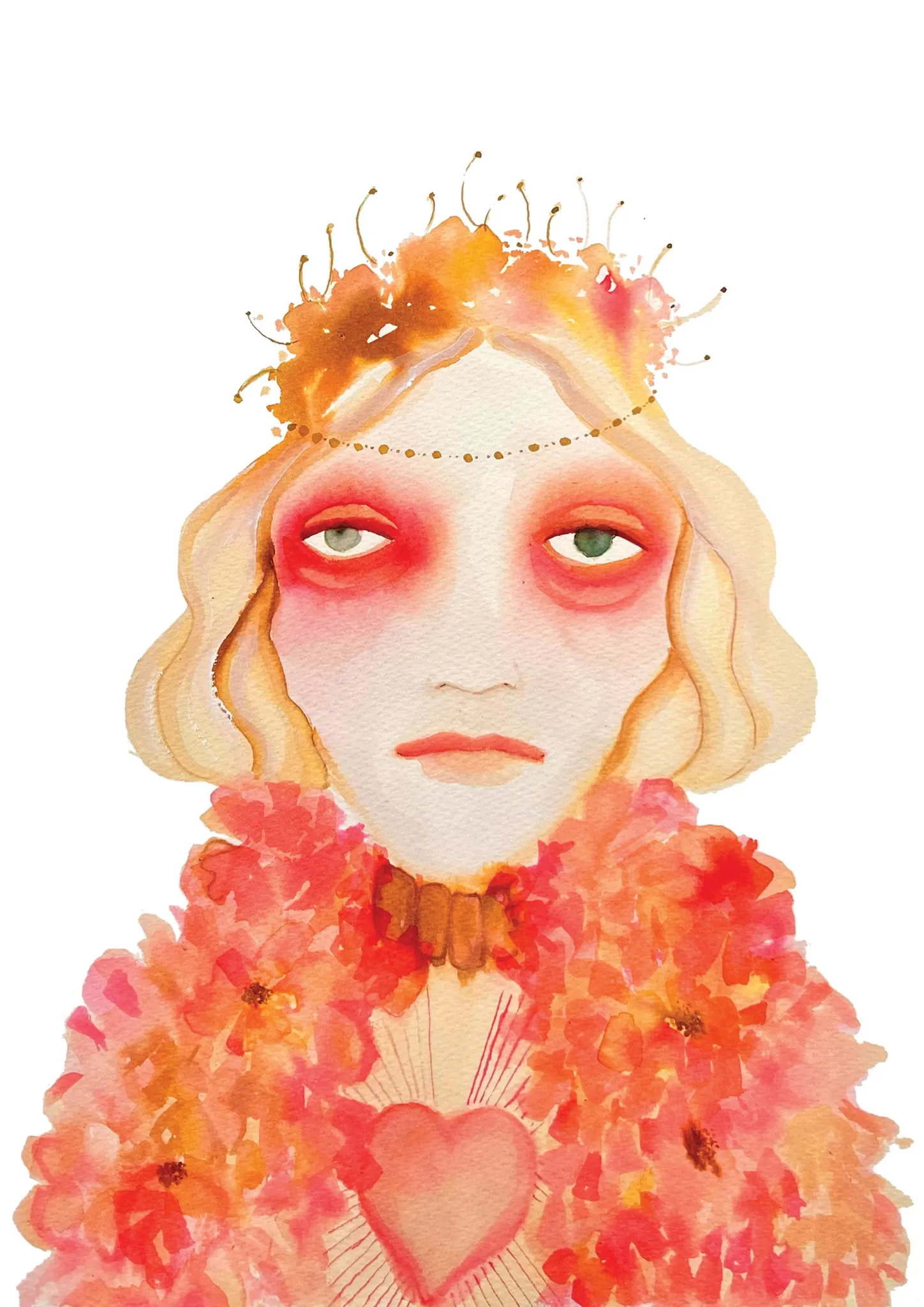 Freya — watercolour ink portrait