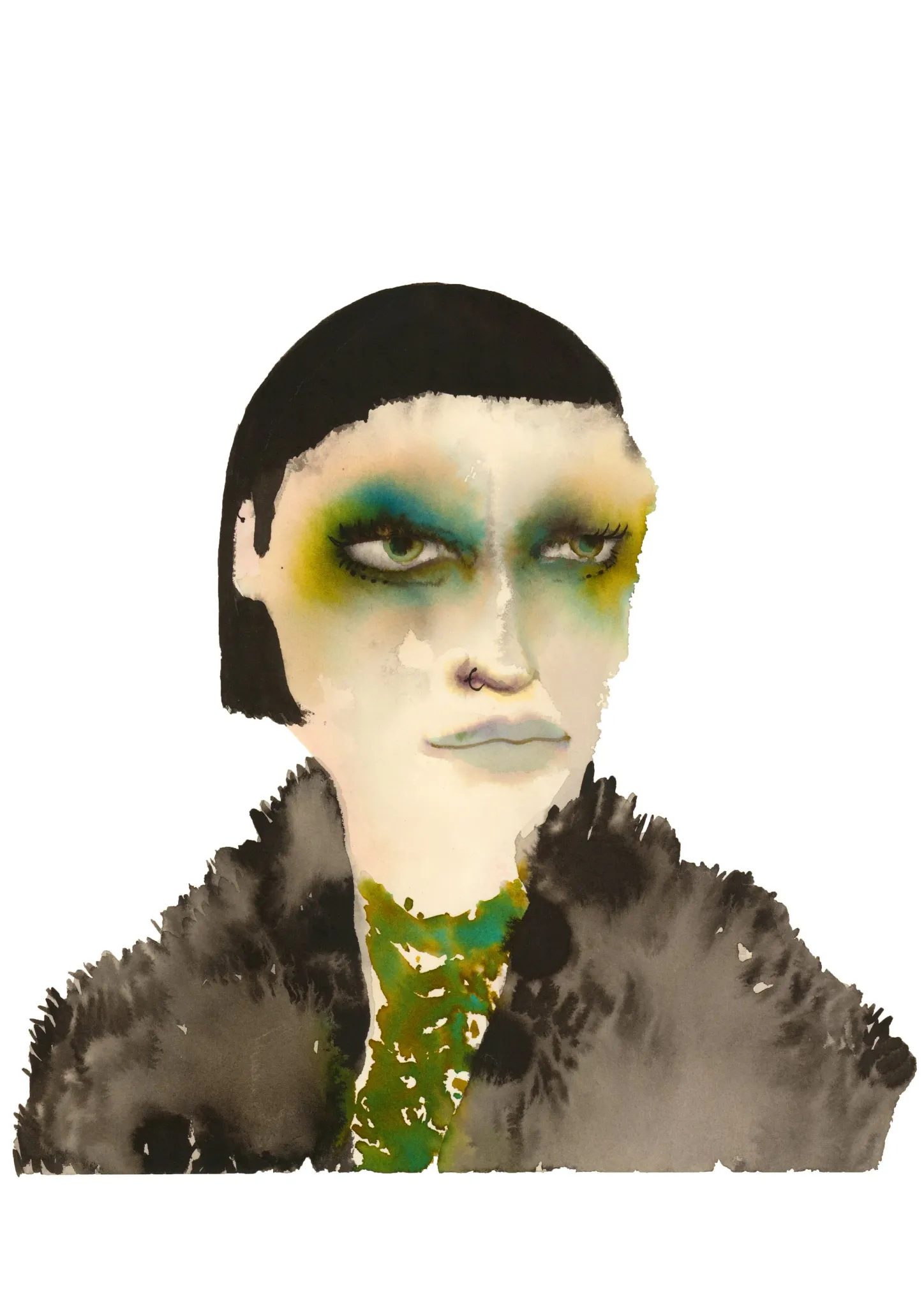 Magda — watercolour ink portrait