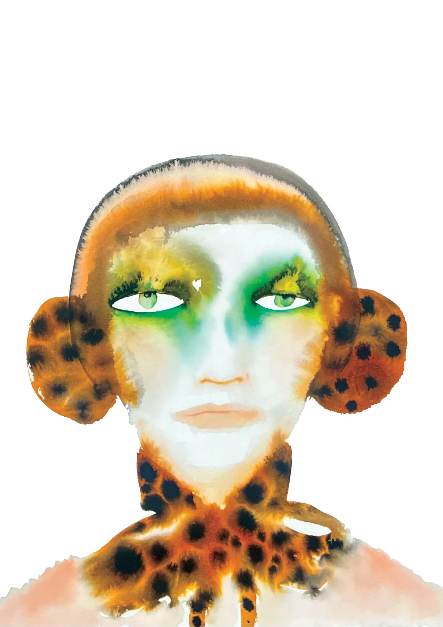 Nanushka — watercolour ink portrait