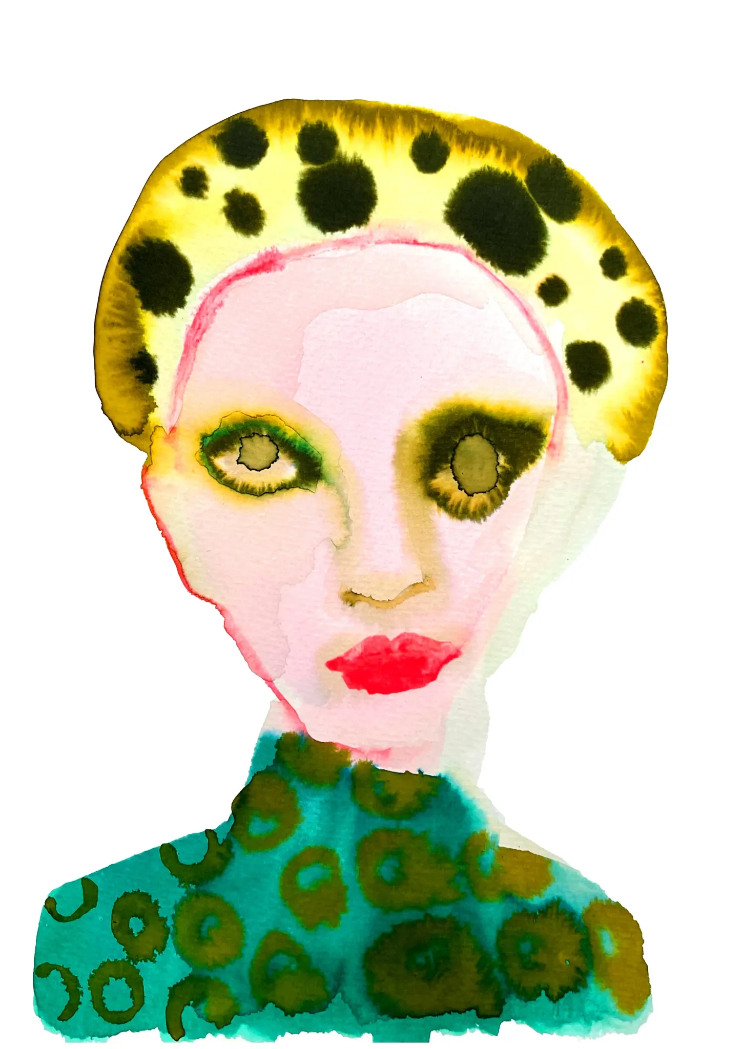 Sylvie — watercolour ink portrait